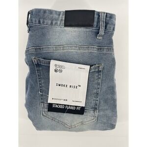 Smoke Rise Jeans 34x36 Stacked Flared Fit Distressed Paint Splatter Streetwear
